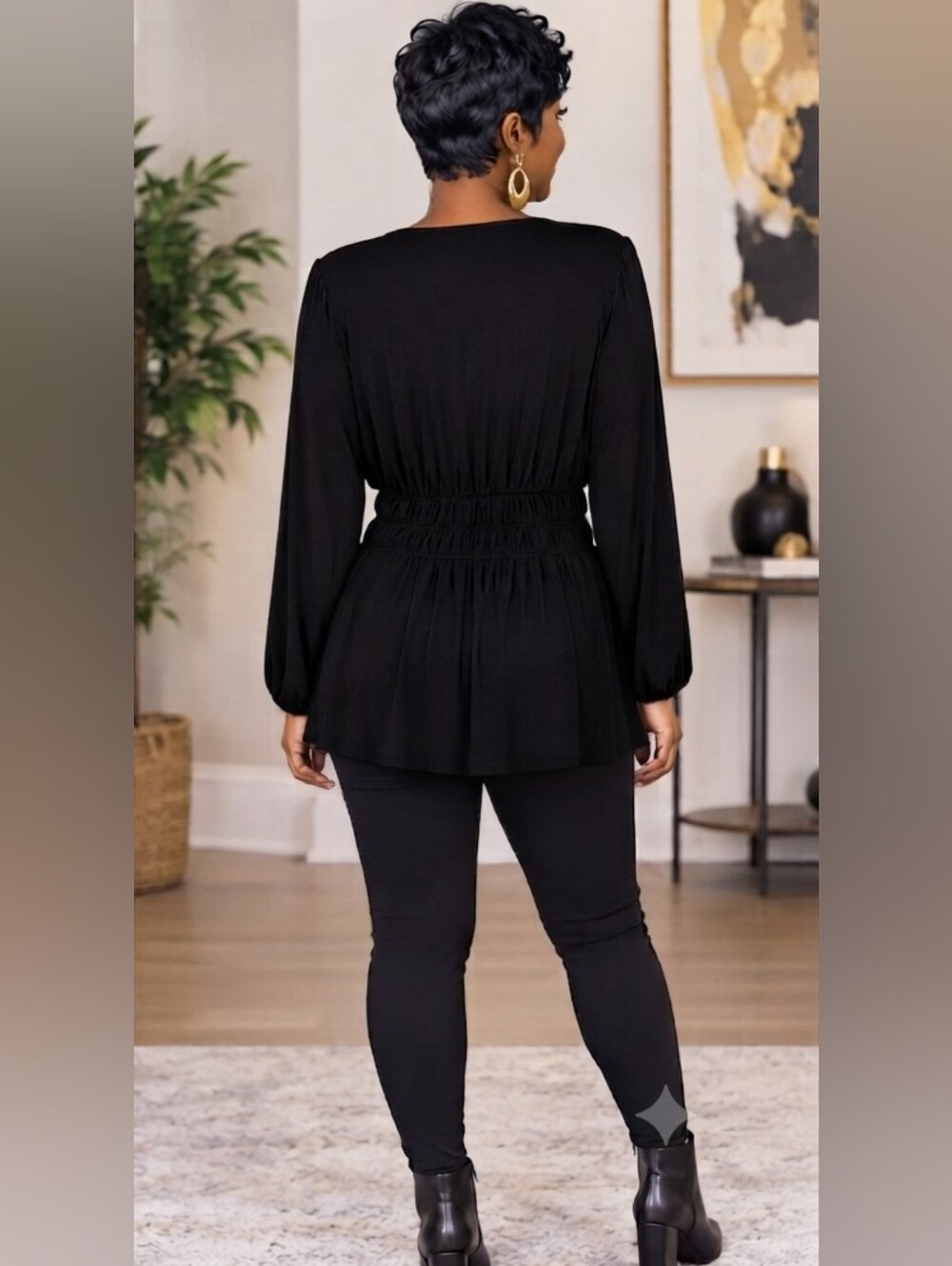 IMAN Black Blouse - Picture 2 of 9